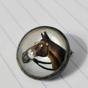 Amco Vintage Sterling Silver Rock Crystal Intaglio Brooch